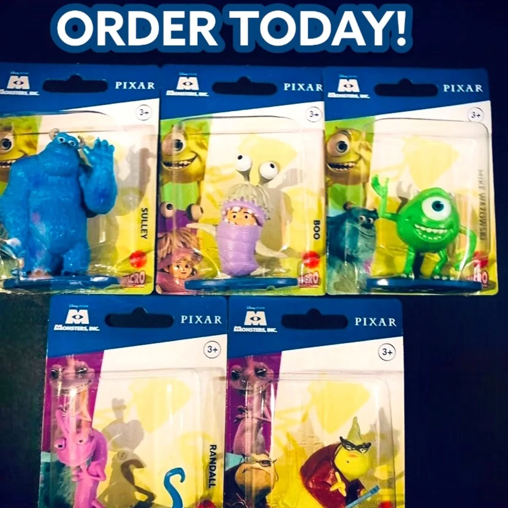 Disney Pixar Monsters Inc. Mini Figs. Cake Toppers. Complete Set! NEW!